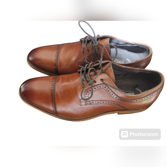 Stacy Adams Palmento Pelle Burgundy Modificato Tappo Punta Oxford (US Uomo Size
